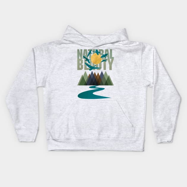 Natural Beauty - Mountain Landscape Kids Hoodie by ImproveYourself